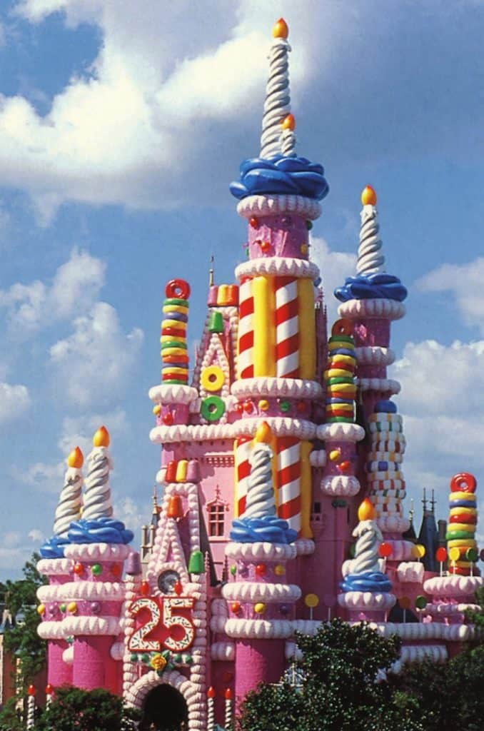 Cinderella Castle during Walt Disney World's 25th anniversary celebration.