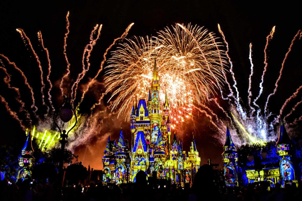 Cinderella Castle Nighttime Fireworks - Magic Kingdom