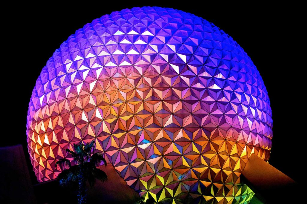 Spaceship Earth at Nighttime - Free Disney Images • Mickey Central