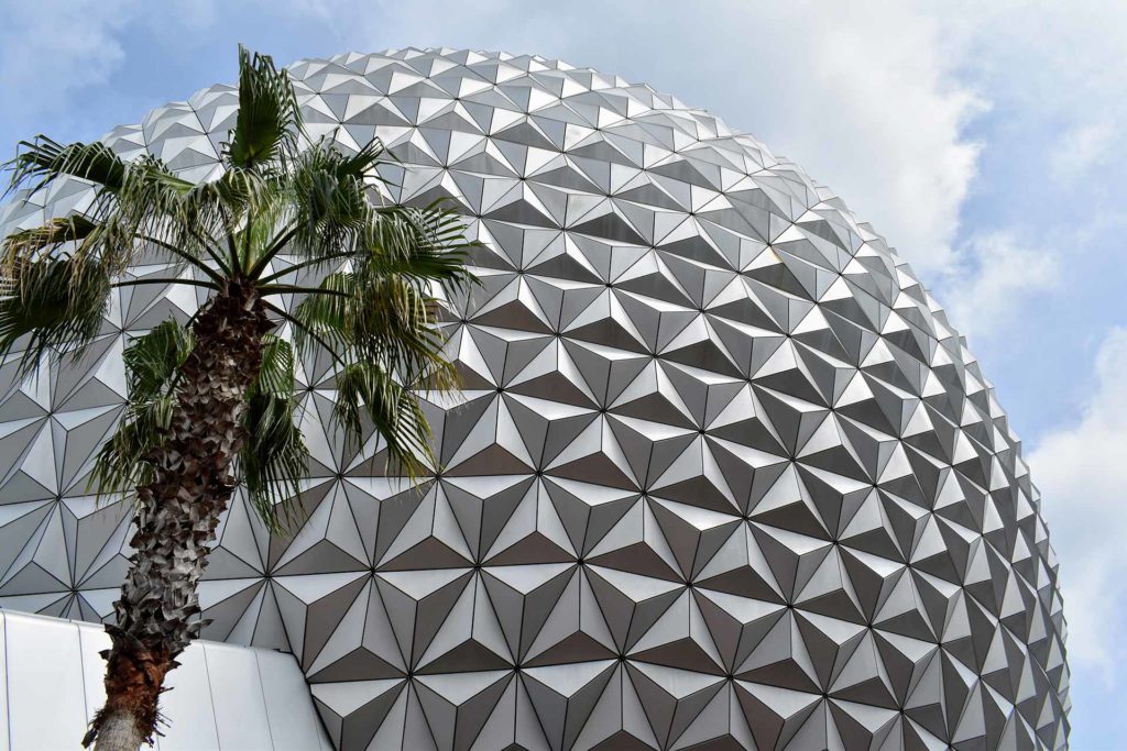 Spaceship Earth-with Palm Tree - EPCOT